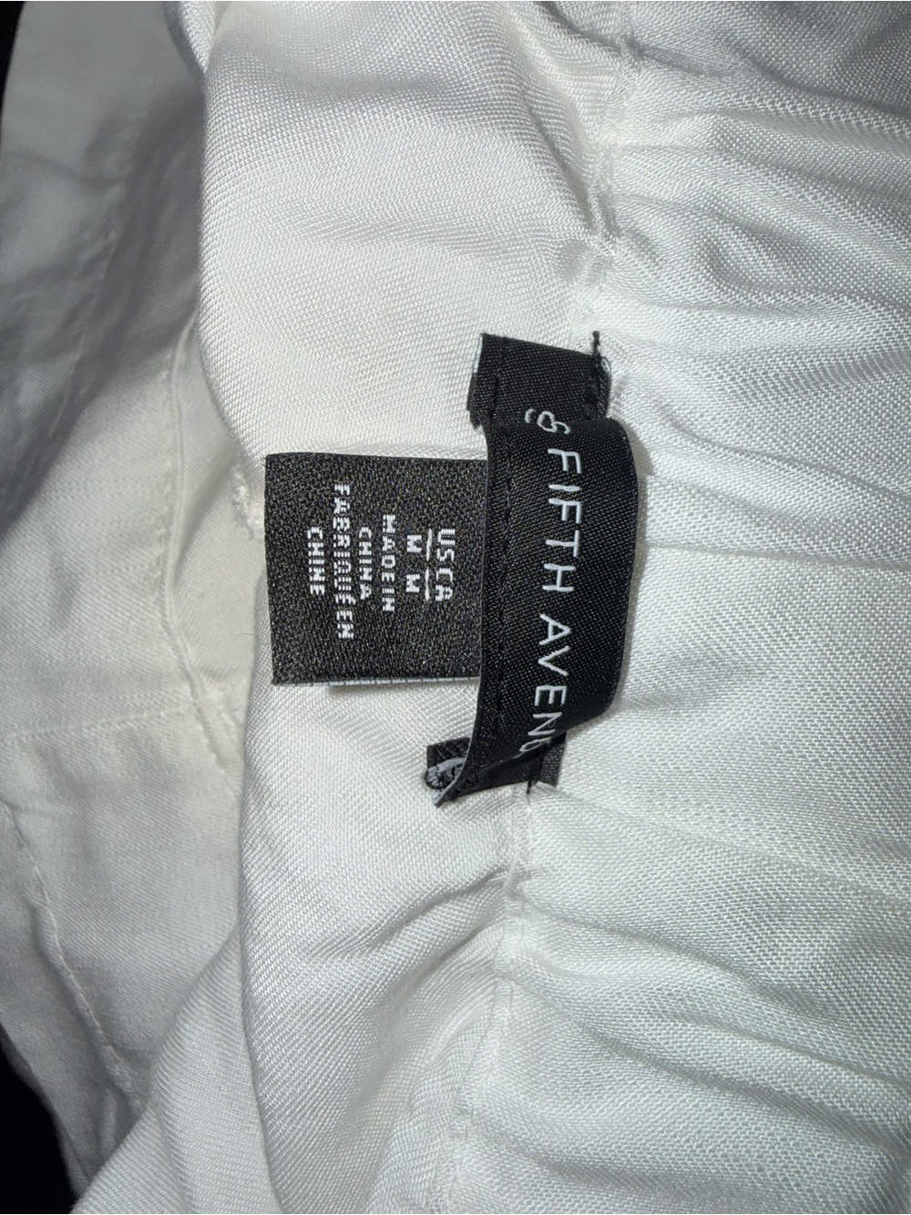 Saks Fifth Avenue White High-Waist Ruffle Hem Tie Shorts - Picture 3 of 3